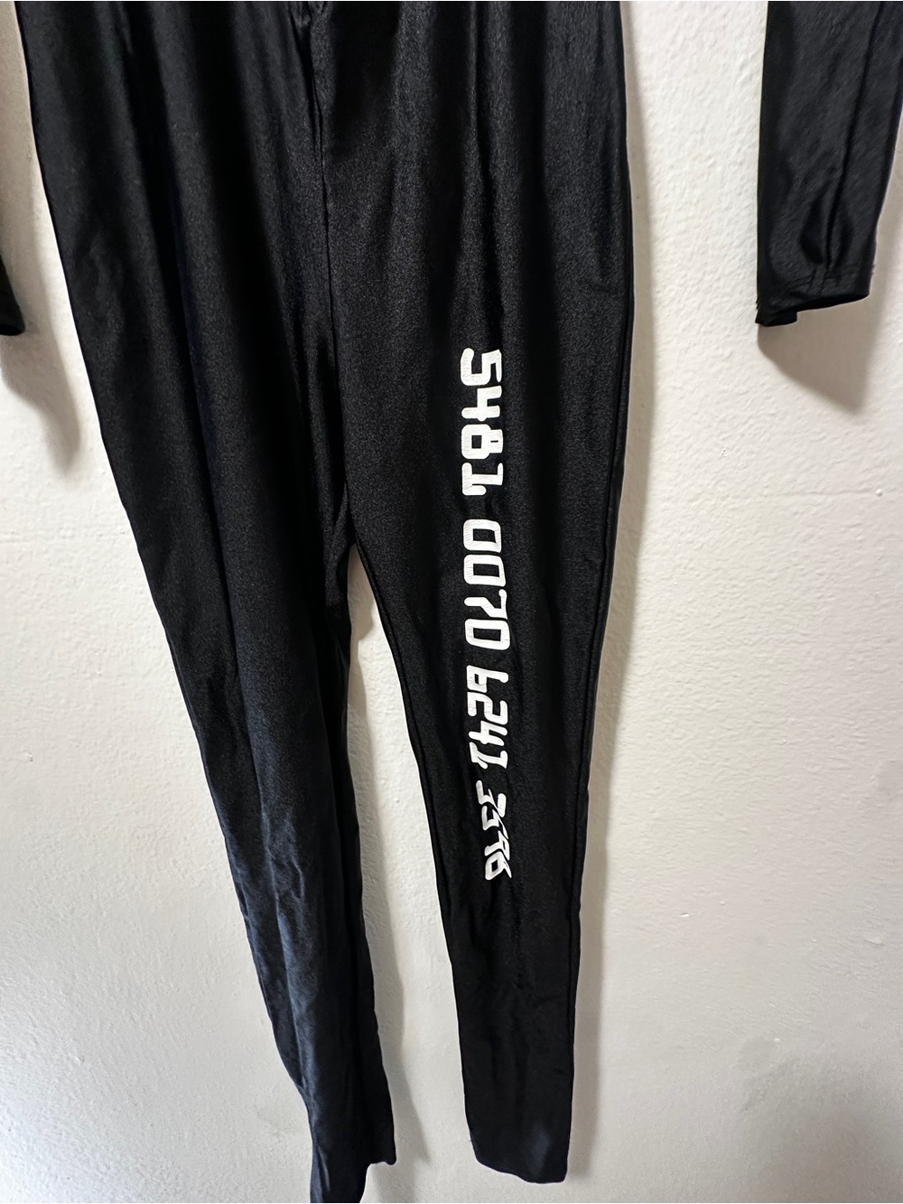 Halloween costume black Zip-Front Women's Jumpsuit - Picture 3 of 7